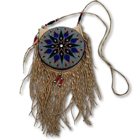 Native American Beaded Leather Bag