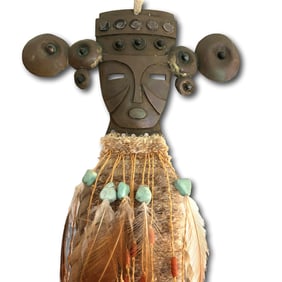 Mayan Style Warrior Mask with Trade Beads