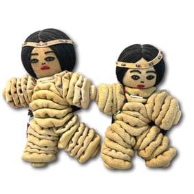 Unique Native American Indian Leather Dolls