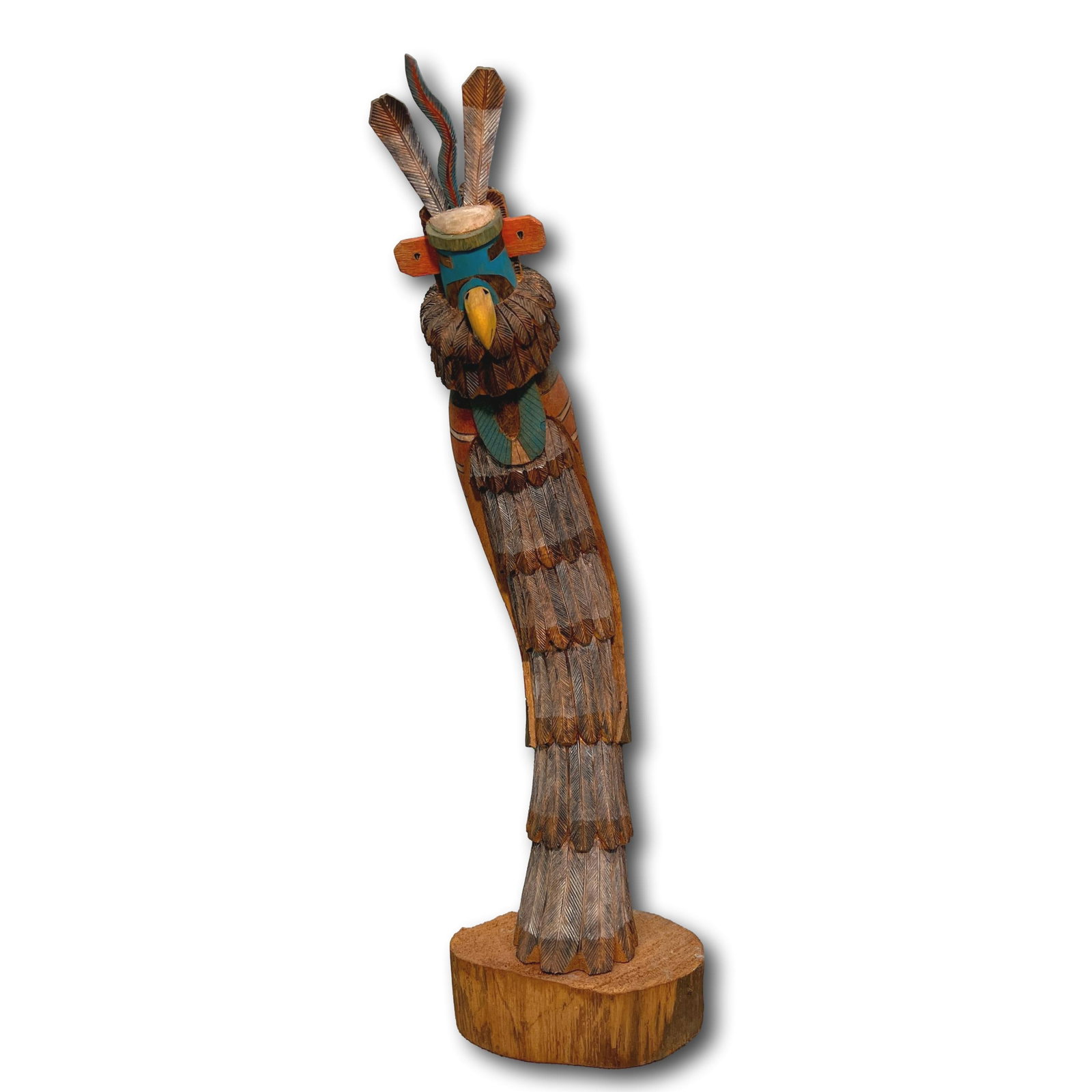 Artist Signed Hopi Katchina Shalako Carved Figure: Measures 17" tall. Refer to photos for additional condition information as they are a part of the description. Please note lots may show signs of wear commensurate with age and use, and the lack of a 
