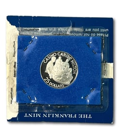 Franklin Mint 1/2 Ounce Silver Casino Caribe Hilton Token