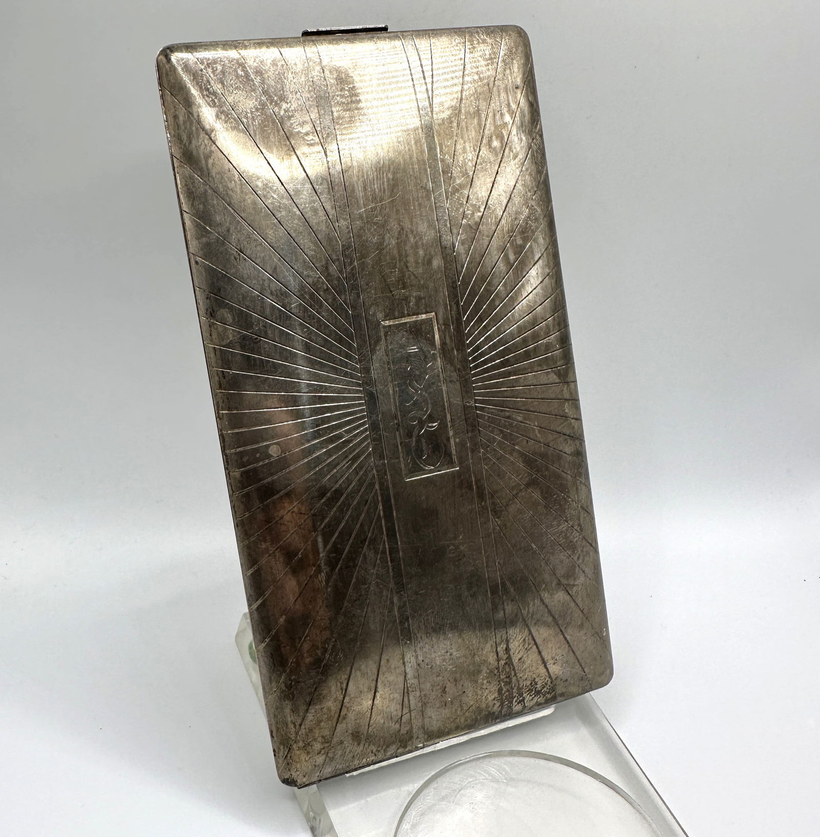 Vintage Elgin America Sterling Silver Art Deco Cigarette Case (1 of 9)