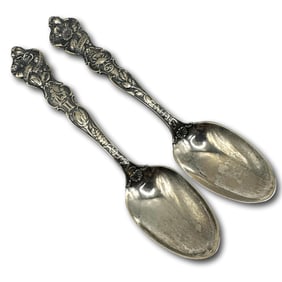 Antique Collectible Gemini and Cancer Zodiac Sterling Silver Spoons