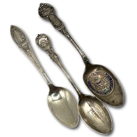 Antique C. D. Peacock, Columbian Exposition, Chicago, Century of Progress Sterling Silver Spoons