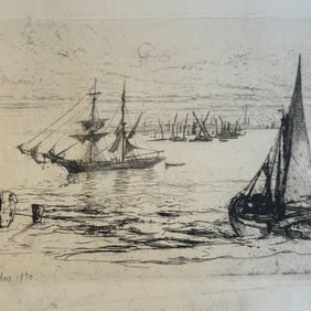 A Brig at Anchor - Francis Seymour (Sir) Haden (1818 - 1910)