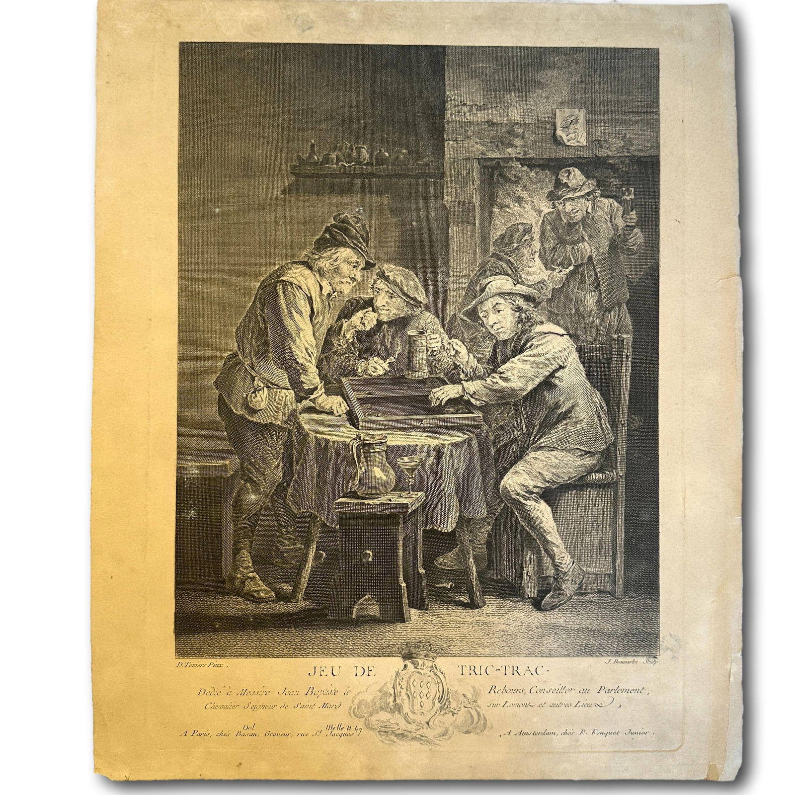 Jacques Firmin Beauvarlet (1731-1797) after David Teniers il Giovane (1610-1690): Jeu de Tric-Trac (1 of 7)