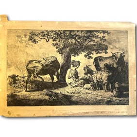 Cows and Goats with Two Peasants - Jean Louis de Marne, French (1752 - 1829)