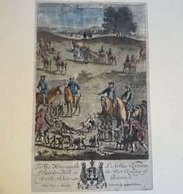 Richard Blome (British, 1635-1705) Sporting Print - Stagg Chase