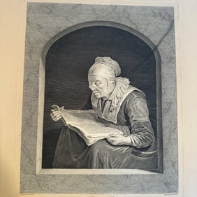 The Reader - Engraving by J.G. Wille after G. Dauw c. 1762
