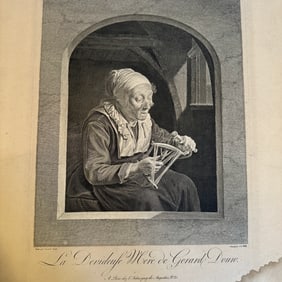 Johann Georg Wille (1715-1808) Copper Engraving c. 1755 "Aunt Doun"
