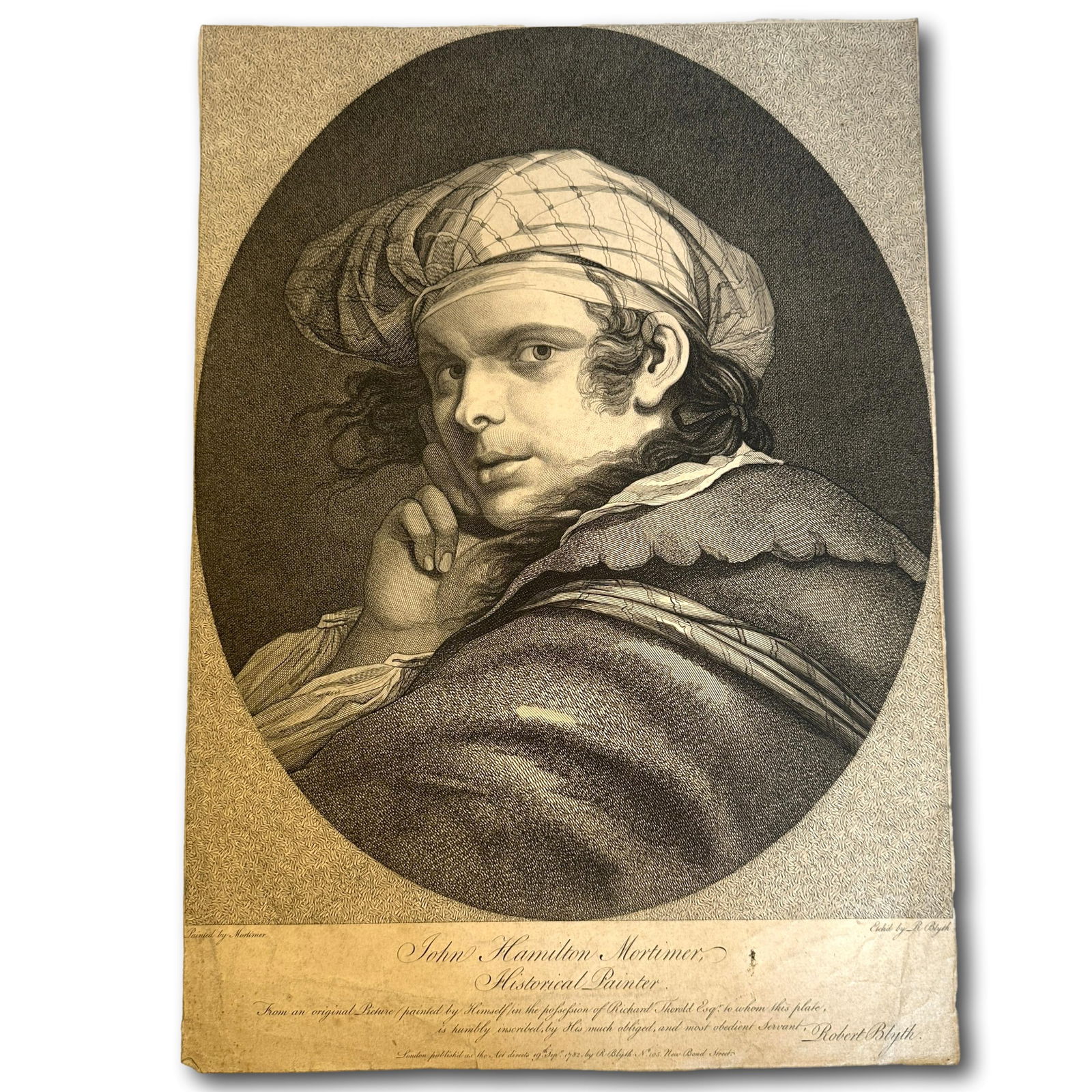 John Hamilton Mortimer Self Portrait in Character etched by R. Blyth - 1782 (1 of 9)