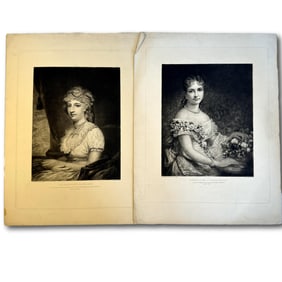 Mrs. Nicklin Etching by Stephen James Ferris After Gilbert Stewart Painting 1795