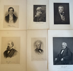 Lot of Engravings of Historical Figures Including John Burroughs