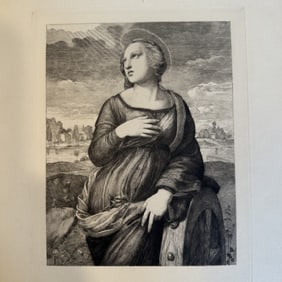 Paul-Edme LeRat St. Catherine of Alexandria 1876 Etching after Raphael