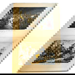 The Marriage of Pocahontas and Sale of Manhattan Island Colored Engravings: Each sheet measures 6 1/2 x 9 inches. Image size 4 x 8 inches. The Marriage of Pocahontas - According to the Library of Congress website, the engraver is John McRae circa 1855 after an original painti