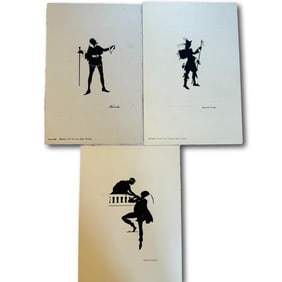 Vintage Charles Dickens Curiosity Shop Silhouette Prints