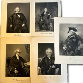 Five Antique Portraits of Historical Figures circa 1867