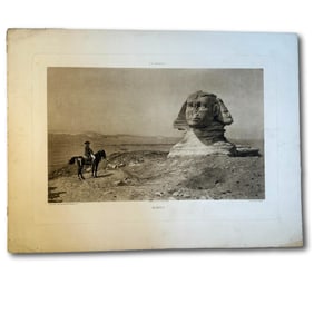 Antique Photogravure 1893 Jean-Leon Gerome, "Oedipus" Napoleon & Sphinx
