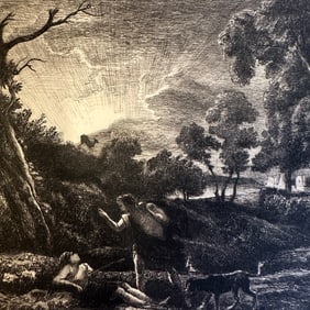 Claude Lorrain 1800s Etching "Cephalus and Procris"