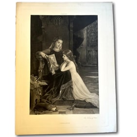 1800s Emile Munier Antique Print "The Reading Lesson"