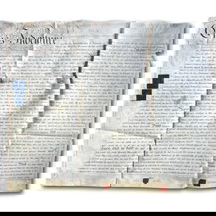 1796 Indenture Contract: Measures 23 x 28 inches. Refer to photos for additional condition information as they are a part of the description. Please note lots may show signs of wear commensurate with age and use, and the lack