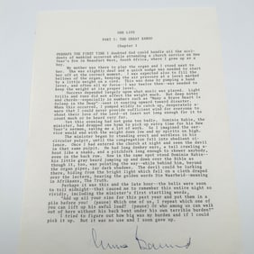 First Page of "One Life" signed by Christian Barnard