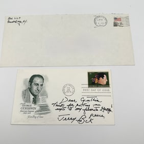 Jerry Bock Autographed First Day Cover and Note