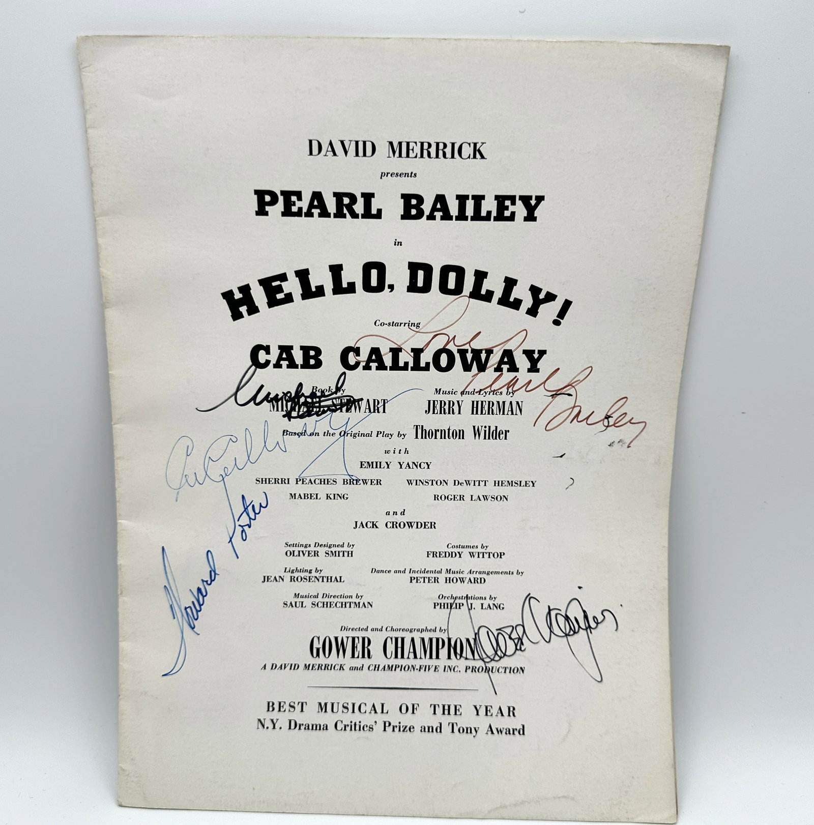 Hello Dolly Program Autographed by Cab Calloway, Pearl Bailey and Others (1 of 10)