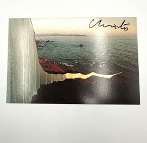 Christo Autographed Post Card - Running Fence