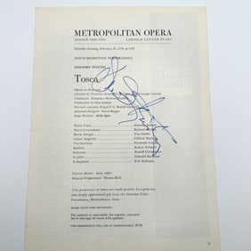 Dorothy Kirsten Autograph from Lyric Opera Tosca