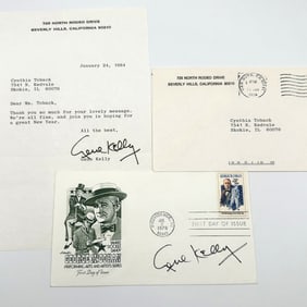 Gene Kelly Signed Letter and First Day Covers