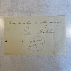 1933 Edwin Markham Signed Verse