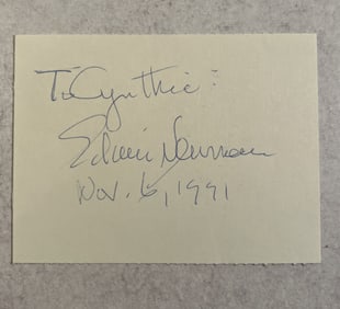Autographed Note from Edwin Newman - 1991
