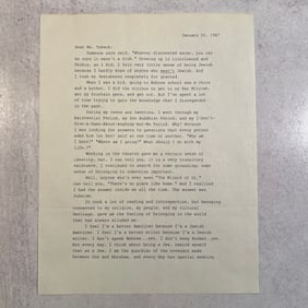 Author James Sherman Signed Letter