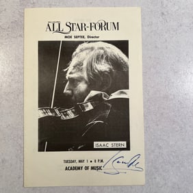 Isaac Stern Autographed Program