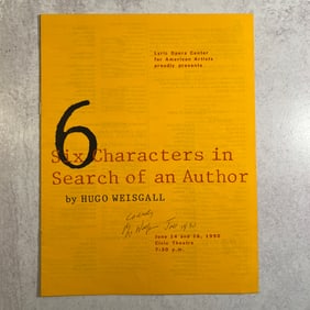 Composer Hugo Weisgall Autographed Program