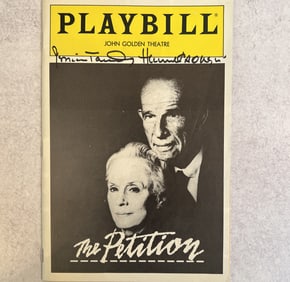 Jessica Tandy and Hume Cronyn Autographed Playbill - The Petition