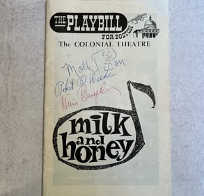 Molly Picon, Robert Weede, Mimi Benzel - Autographed Playbill - Milk and Honey
