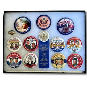 1997 Clinton Gore Inaugural Buttons, Pin, and Ribbon