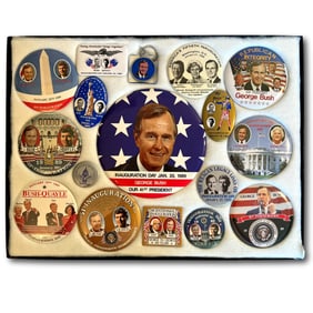 1989 Bush and Quayle Inaugural Buttons and Keychain