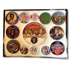 1993 Clinton Gore Inaugural Button Collection - Including: Inhale to the Chief