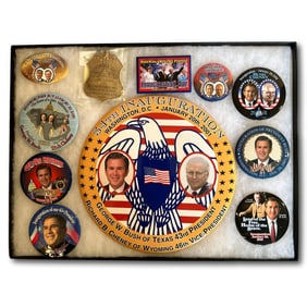 2001 Metropolitan Police George Bush Dick Cheney Inaugural Badge with Button Collection