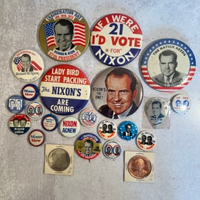 Vintage Nixon Election, Inauguration, Button and Tokens Collection
