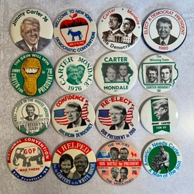 Carter Mondale Election Campaign Button Collection
