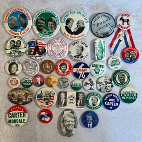 Carter Mondale Election Campaign 1976 and 1980 Button Collection