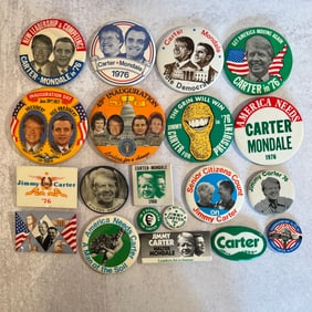 Carter Mondale Inauguration and Political Campaign Buttons