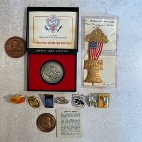 Sesquicentennial Souvenir Medal with Other Tokens and Pins