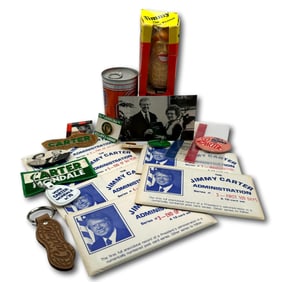 Jimmy Carter Walking Peanut Toy with Billy Beer and Cora Lee Postcard Collection