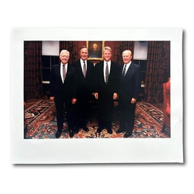 Official White House Photograph of 4 Presidents - Carter, Bush, Clinton, Ford