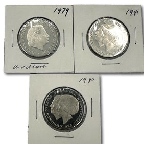 1979 and 1980's 2 1/2 Guilder Coins